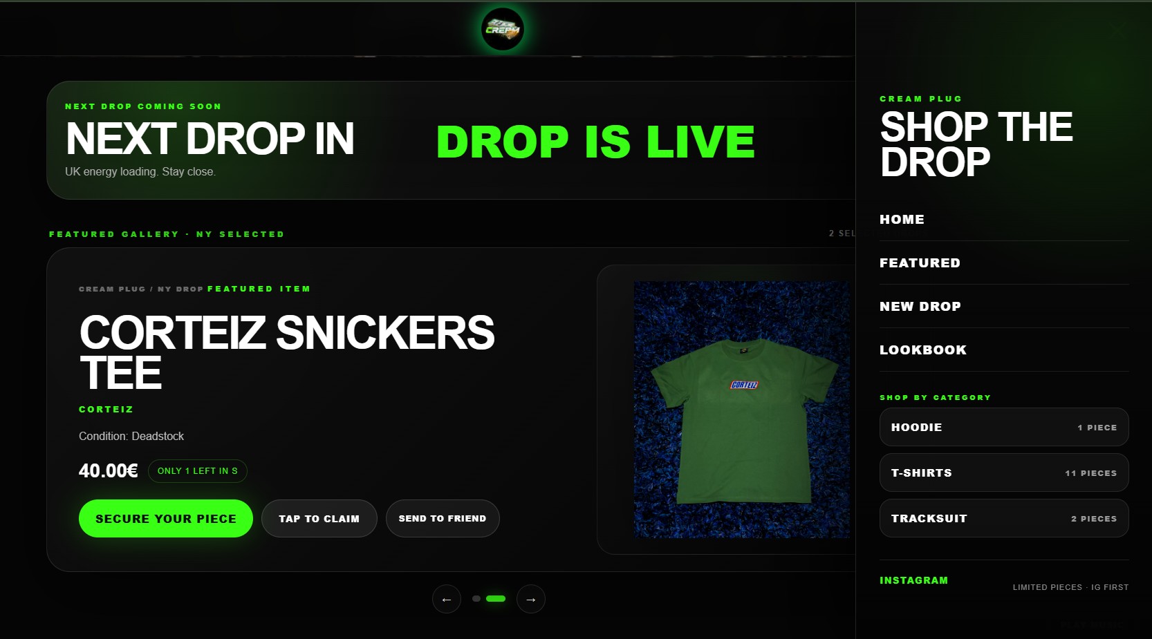 street fashion drop-shop screenshot